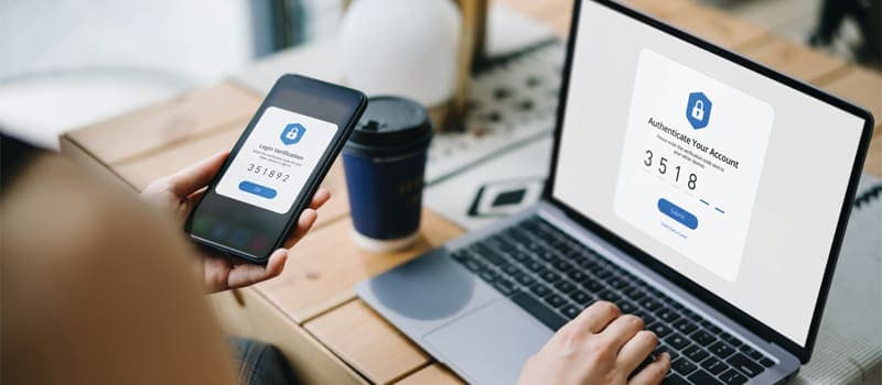 Woman authenticating access to her account
