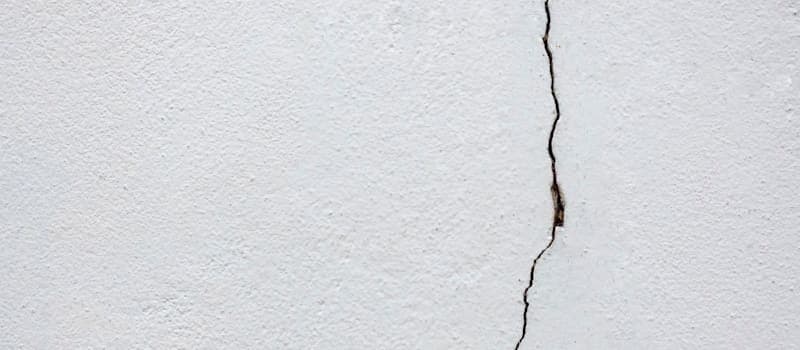 Crack in the exterior wall of a house