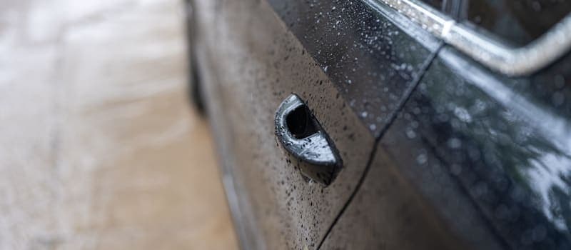 Car in the rain