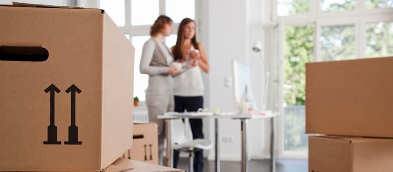 Office items being boxed up