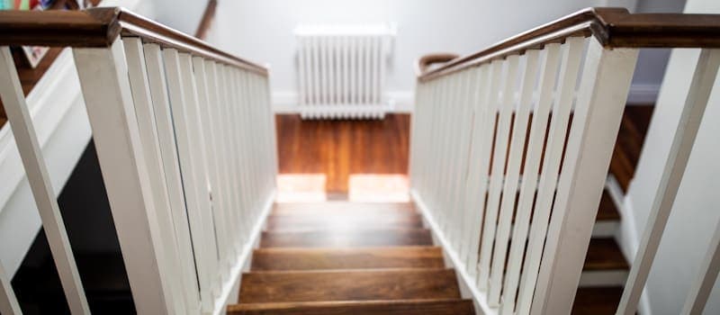 Wooden staircase in a home